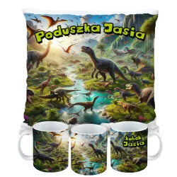Kubek Poduszka Dinozaur Dinozaury T-rex Tyrannosaurus Triceratops